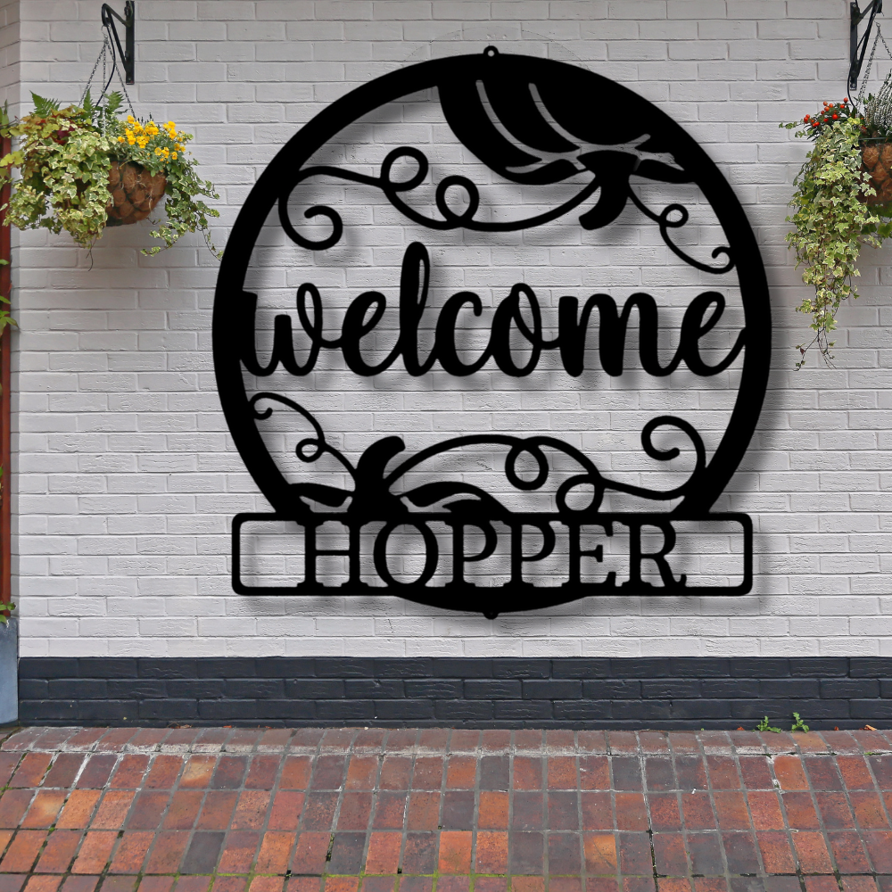 Custom Welcome Metal Sign, Personalized Welcome Art Sign Gift For Him, Indoor Outdoor Wall  Hanging Plaque, Indoor Wall Art Decor, Welcome Sign  Art For Serviceman  Husband