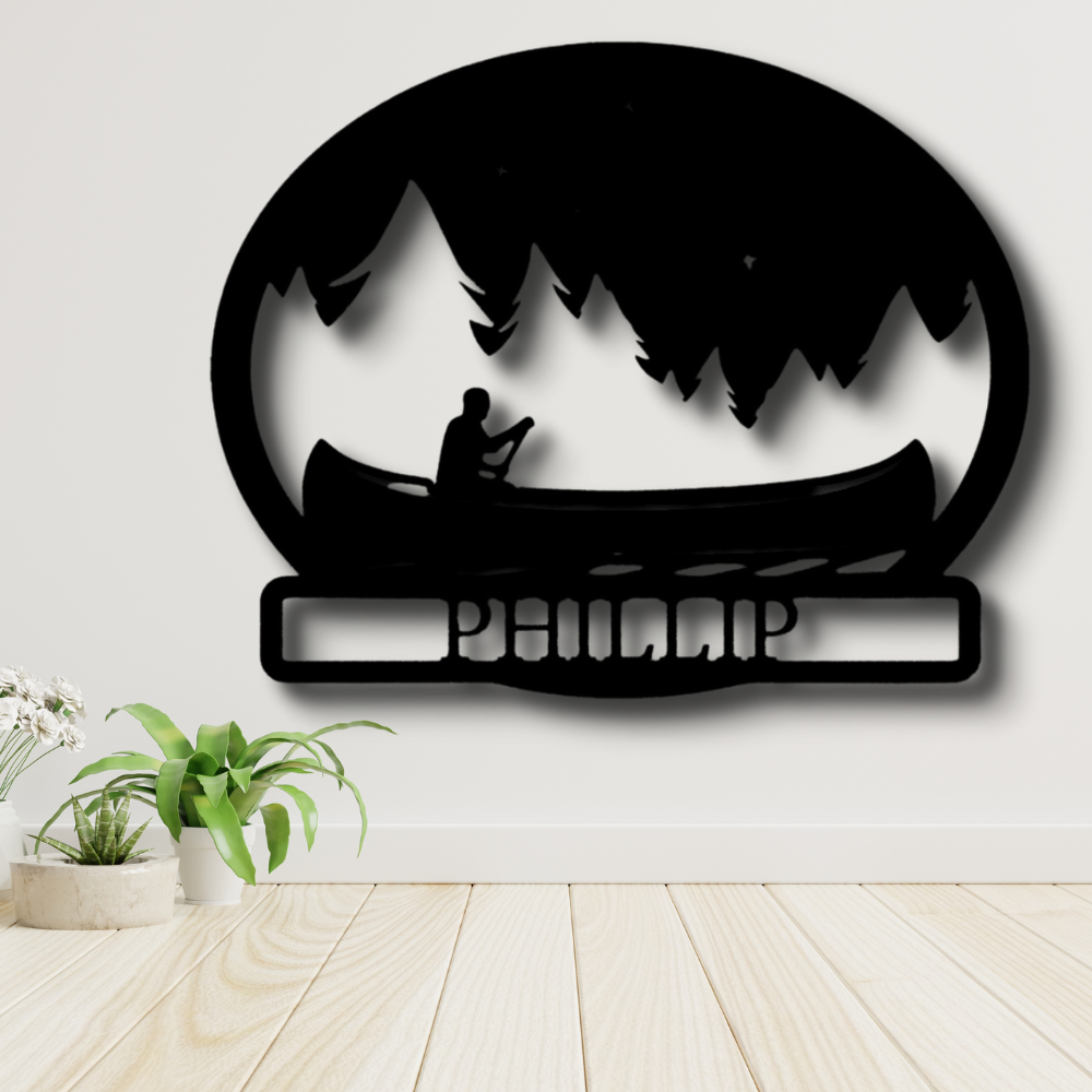 Personalized Midnight Rowing Metal Sign, Midnight Rowing Metal Plaque With Name, Housewarming Metal Art Decor, Cabin Wall Hanging, Birthday Gift For Him