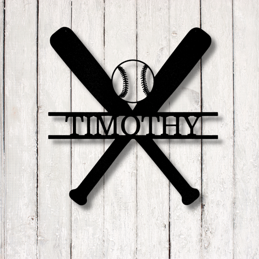 Custom Swing Batter Monogram, Baseball Metal Plaque With Last  Name, Birthday Gift for Him, Indoor Decor