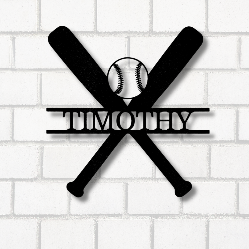 Custom Swing Batter Monogram, Baseball Metal Plaque With Last  Name, Birthday Gift for Him, Indoor Decor