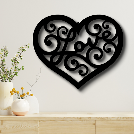 Love Swirl Metal  Sign, Love Swirl Wall Art Decor, Housewarming Gift, Living Room Wall Hanging,  Metal Wall Art