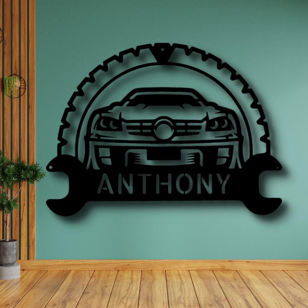 Custom Classic Car Metal Sign, Car Lover Wall Decor, Personalized Muscle Car Monogram, Living Room Decor, Car Lovers Gift, Indoor Outdoor Wall Hanging, Father's Day Gift