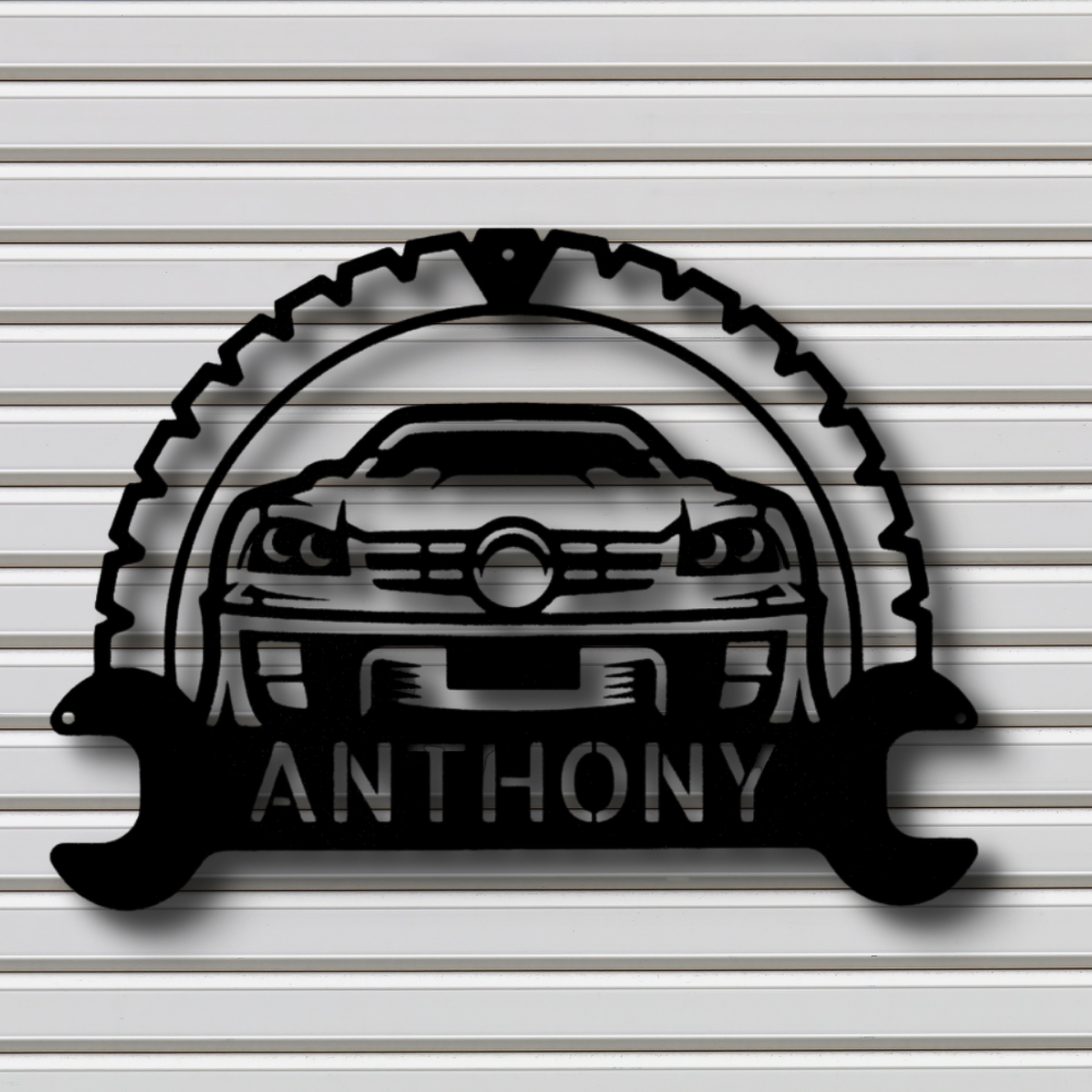 Custom Classic Car Metal Sign, Car Lover Wall Decor, Personalized Muscle Car Monogram, Living Room Decor, Car Lovers Gift, Indoor Outdoor Wall Hanging, Father's Day Gift