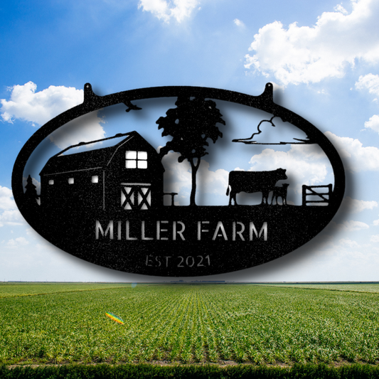 Personalized Farmstead Metal Sign, Custom Name Metal sign, Address  Steel Metal Sign, Farm Animal Sign