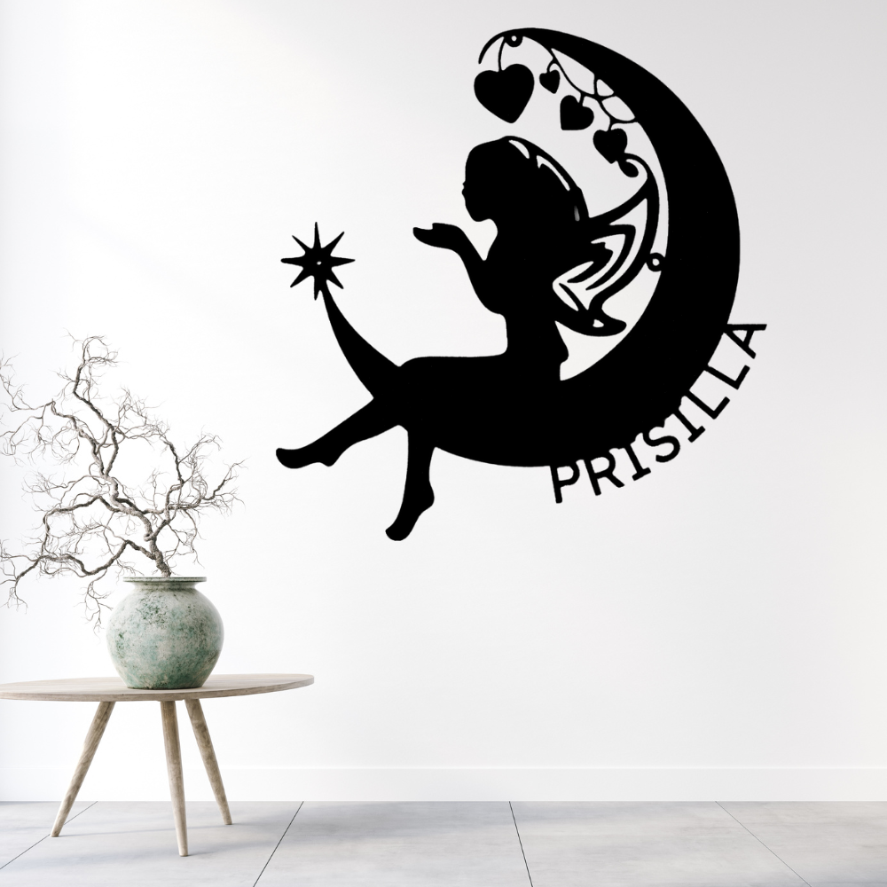 Custom Fairy Moon Unicorn Metal Sign, Personalized Name Metal  Wall Art, Kids Room Wall Hanging, Birthday Gift To My Adorable Princess