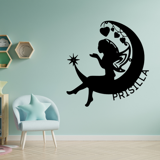 Custom Fairy Moon Unicorn Metal Sign, Personalized Name Metal  Wall Art, Kids Room Wall Hanging, Birthday Gift To My Adorable Princess