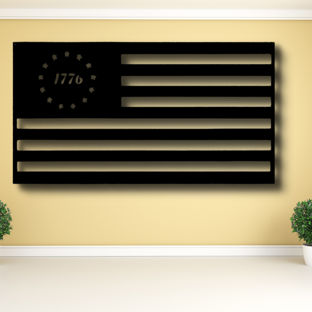 1776 Independence Day Metal Art, Betsy Ross American Flag Metal Art Decor,  4th of July Wall Hanging, Housewarming Gift ,  Patriotic American Decor