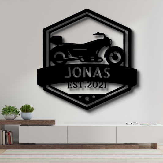 Custom King Of The Road Motorcvcle Metal Sign, Personalized Motorcycle Metal Art Sign, Indoor Outdoor Wall Hangings, Birthday Gift For Motorcycle Loving Dad, Metal Address Sign