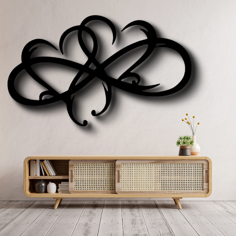 Infinity Hearts Metal Art  Sign, Infinity Hearts Wall Art Decor, Living Room Hangings, Housewarming Gift For Amazing Soulmate, Home Wall Decoration, Christmas Gift, Indoor Hangings.