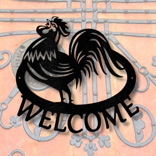 Welcome Home Metal Sign, Farm Rooster Metal Sign, Farmhouse Wall Hanging Decor,  Outdoor Indoor Decor, Porch Metal Sign