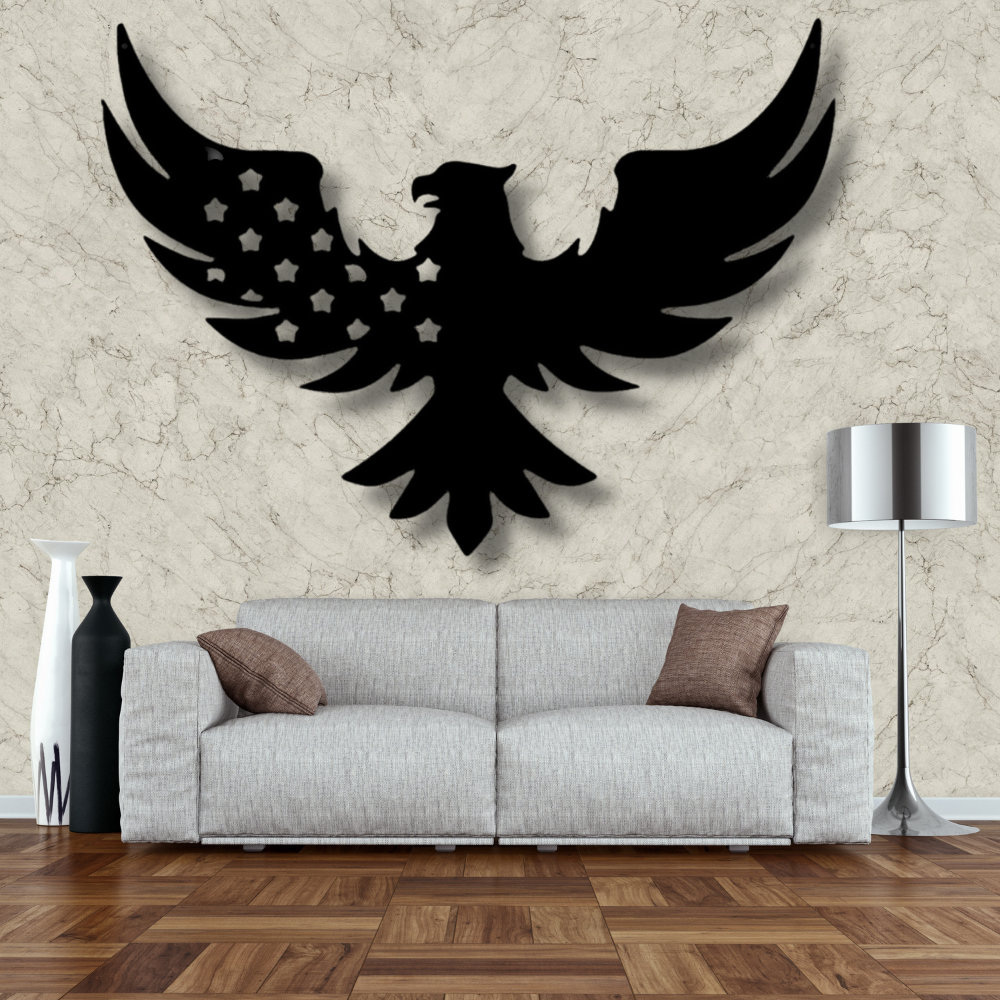 Patriotic Eagle Metal Sign, American Eagle Home Decor, Housewarming Gift For Dear Mom, Living Room Wall Hangings, Mother's Day Gift For Patriotic Mom