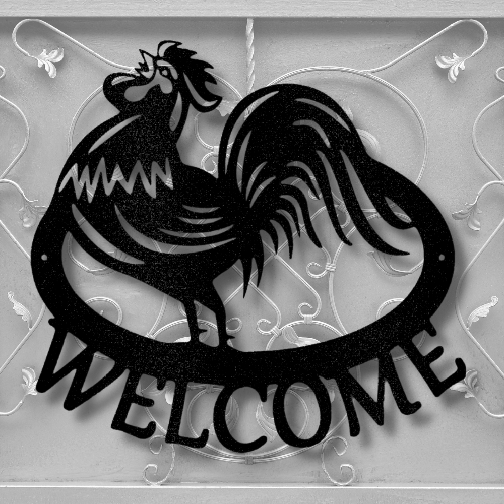 Welcome Home Metal Sign, Farm Rooster Metal Sign, Farmhouse Wall Hanging Decor,  Outdoor Indoor Decor, Porch Metal Sign