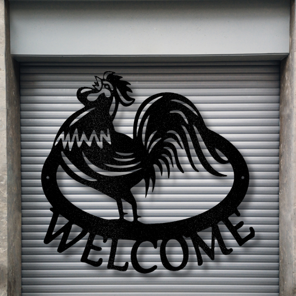 Welcome Home Metal Sign, Farm Rooster Metal Sign, Farmhouse Wall Hanging Decor,  Outdoor Indoor Decor, Porch Metal Sign