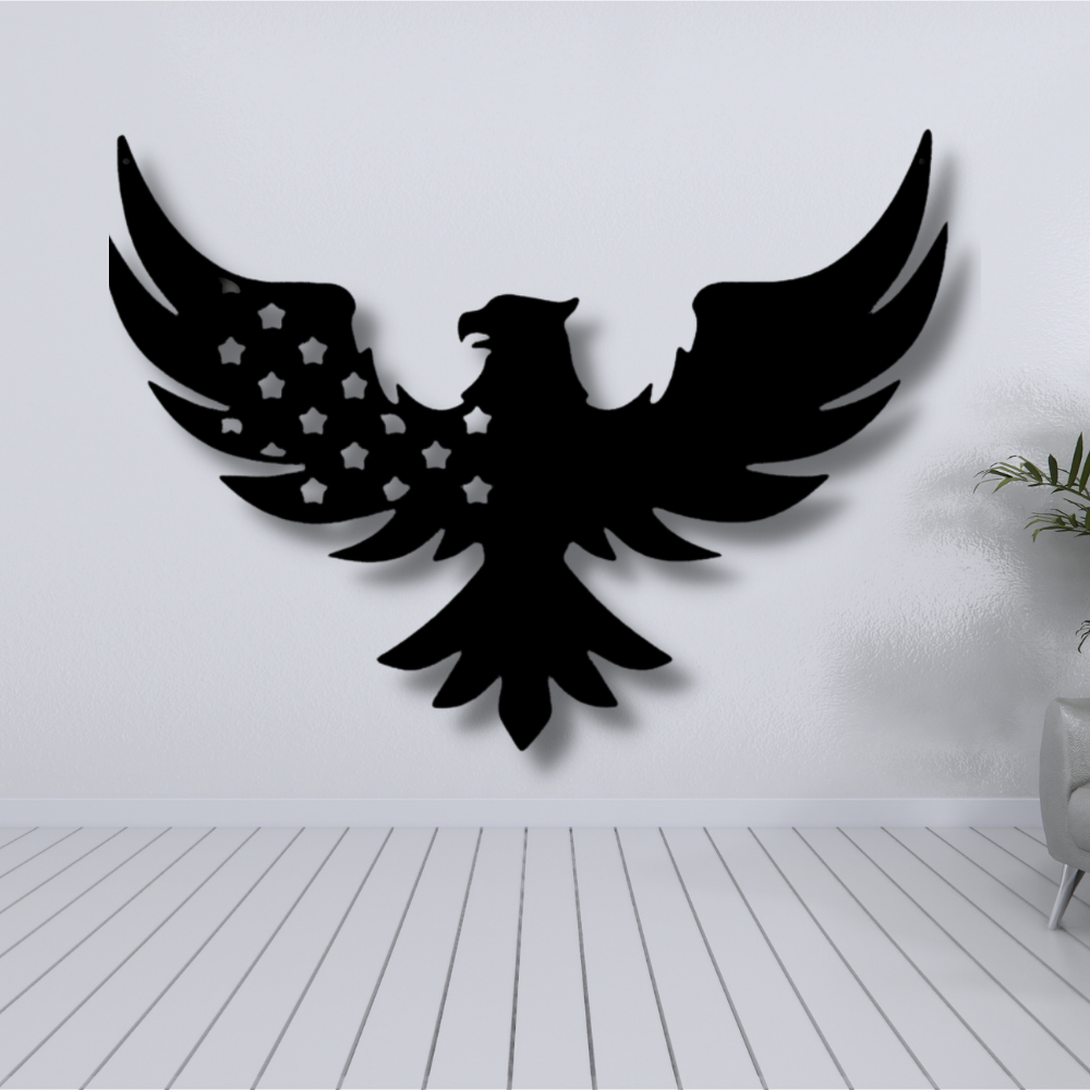 Patriotic Eagle Metal Sign, American Eagle Home Decor, Housewarming Gift For Dear Mom, Living Room Wall Hangings, Mother's Day Gift For Patriotic Mom