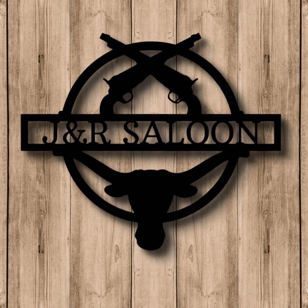 Personalized Saloon Metal Sign, Custom Wild West Style  Saloon  Gift For Bar Owner Father, Front Door Decor , Indoor Outdoor Wall Hanging, Address Art Sign.