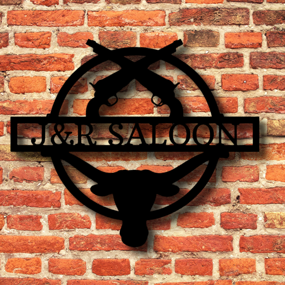 Personalized Saloon Metal Sign, Custom Wild West Style  Saloon  Gift For Bar Owner Father, Front Door Decor , Indoor Outdoor Wall Hanging, Address Art Sign.