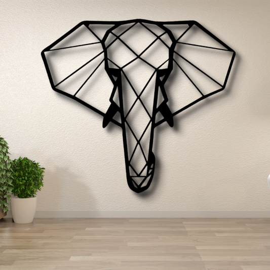 Geometric Elephant Metal  Sign, Geometric Metal Wall Art, Housewarming Gift For Her, Living Room Wall Art, Indoor Outdoor Art.