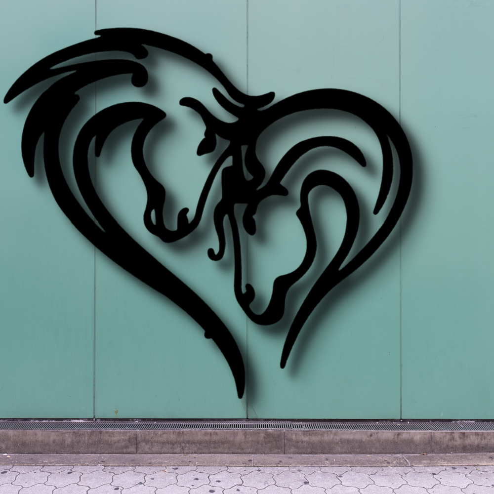 Horse Love Metal Sign For Home Wall Decoration, Horse Heart Metal Sign ,Living Room Decor For Pony Lover, Indoor Home Hanging, Birthday Gift For Horse Lover.