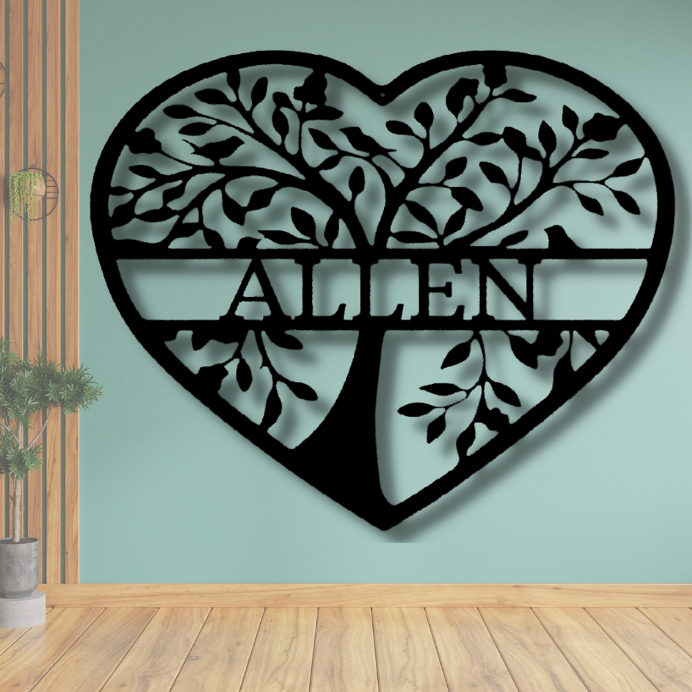 Personalized  Family Tree Metal Sign, Custom Last Name Wall Hangings, Interior Decor, Loving Family Tree  Gift  For Her.