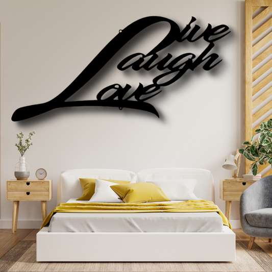 Live Laugh Love Quote Metal  Sign, Live Laugh Love Quote Wall Art Decor, Living Room Wall Art Decoration, Indoor Outdoor Wall Hanging, Birthday Gift For Amazing Wife, Housewarming Gift For Her