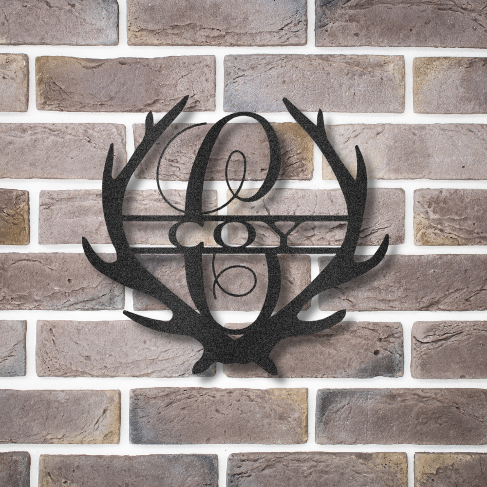 Deer Antler Custom Steel Sign, Personalized Metal Sign, Family Name Metal Sign, Gift For Newlyweds