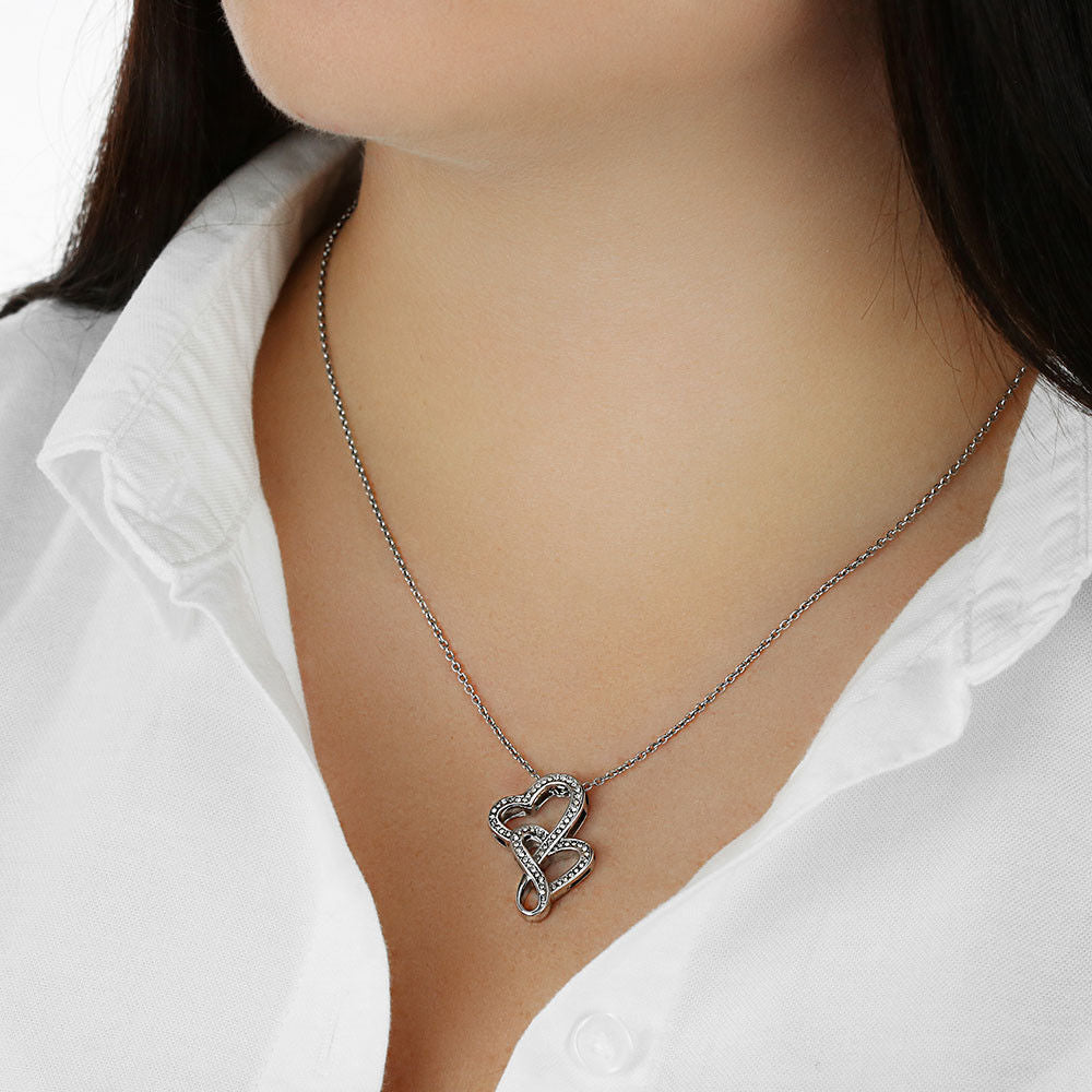 Unbiological Sister Gift, Personalized Double Hearts Necklace, Gift For A Soul Sister, Birthday Gift For A Friend, Best Friend Christmas Gift