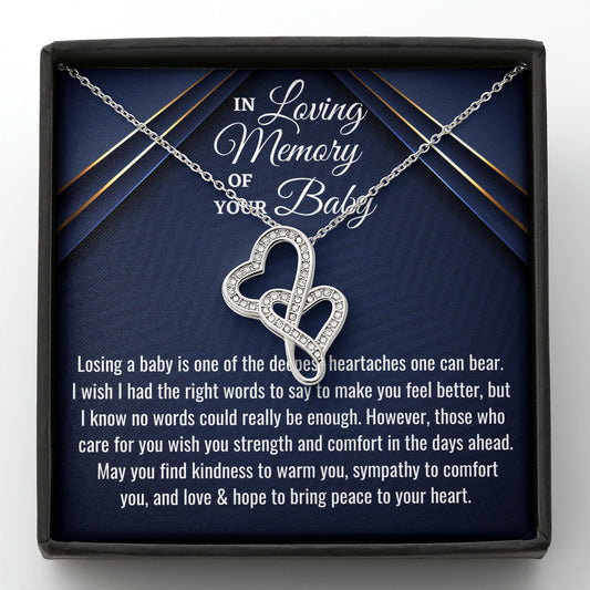 Miscarriage Gift, Double Hearts Pregnancy Loss Necklace, Sorry for Your Loss, Angel Baby, Bereavement Gift, Miscarriage Keepsake