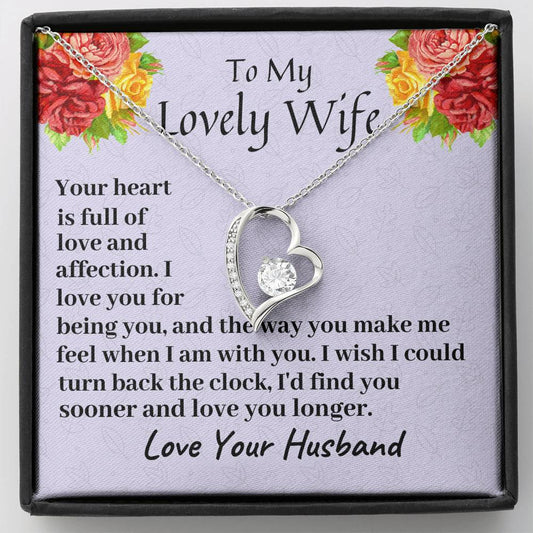 To My Lovely Wife Necklace I Love You, Anniversary Gift, Birthday Gift, Necklace for Wife
