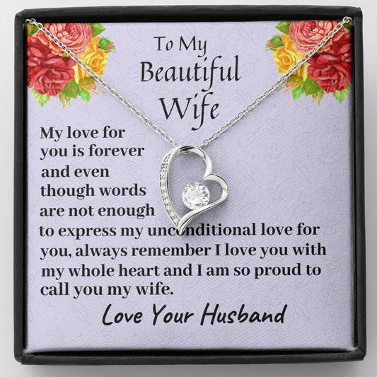To My Wife My Love For You is Forever, Anniversary Gift, Birthday Gift, Necklace for Wife