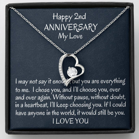 Forever Love 2nd Wedding Anniversary Wife Gift, Second Anniversary Gift For Her Anniversary
