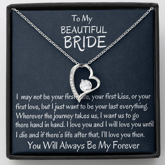 To My Bride Forever Love Necklace, Bride Gift, From Groom To Bride, Wedding Day Gift For Bride From Groom , Gift For Wife To Be