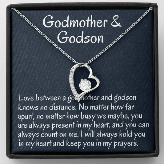 Godmother & Godson Gift Necklace, Forever Love Necklace  Gift for Godmother, Birthday Gift