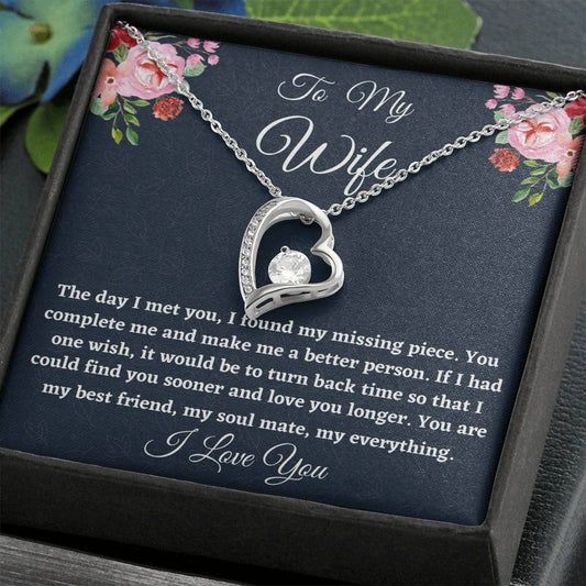 To My Wife Necklace Gift, Forever Love Necklace Wife Appreciation Gift For Her Anniversary, Birthday Gift, Gift For Her