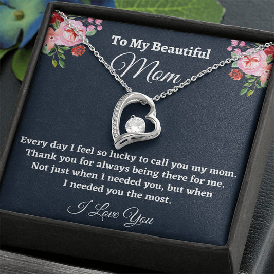 Gift for Mom, Birthday Gift for Mom, Forever Love Necklace, Present From Daughter to Mother Christmas Gift From Son