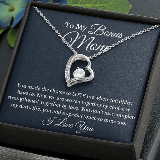 Stepmom  Necklace Gift, Gift For Bonus Mom, Forever Love Necklace, Birthday Gift For Stepmom From Stepdaughter Gift From Stepson