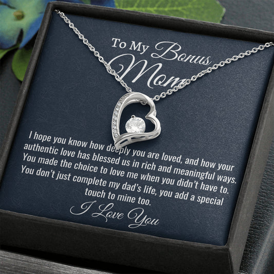 Gift For Bonus Mom,Stepmom Necklace Gift, Forever Love Necklace, Birthday Gift For Stepmom From Stepdaughter, Gift From Stepson