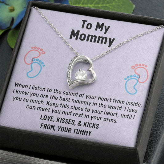 Mom To Be Gift, Forever Love Necklace Gift For Expecting Mom, Mommy To Be Gift Mommy Present From Unborn Baby, Pregnancy Gift