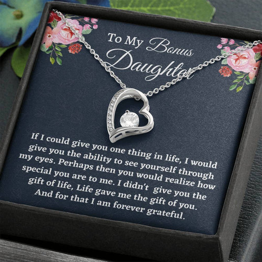 Gift for Stepdaughter, Bonus Daughter Gift, Forever Love Necklace, Birthday Gift, Stepmom Present for Stepdaughter Daughter in law