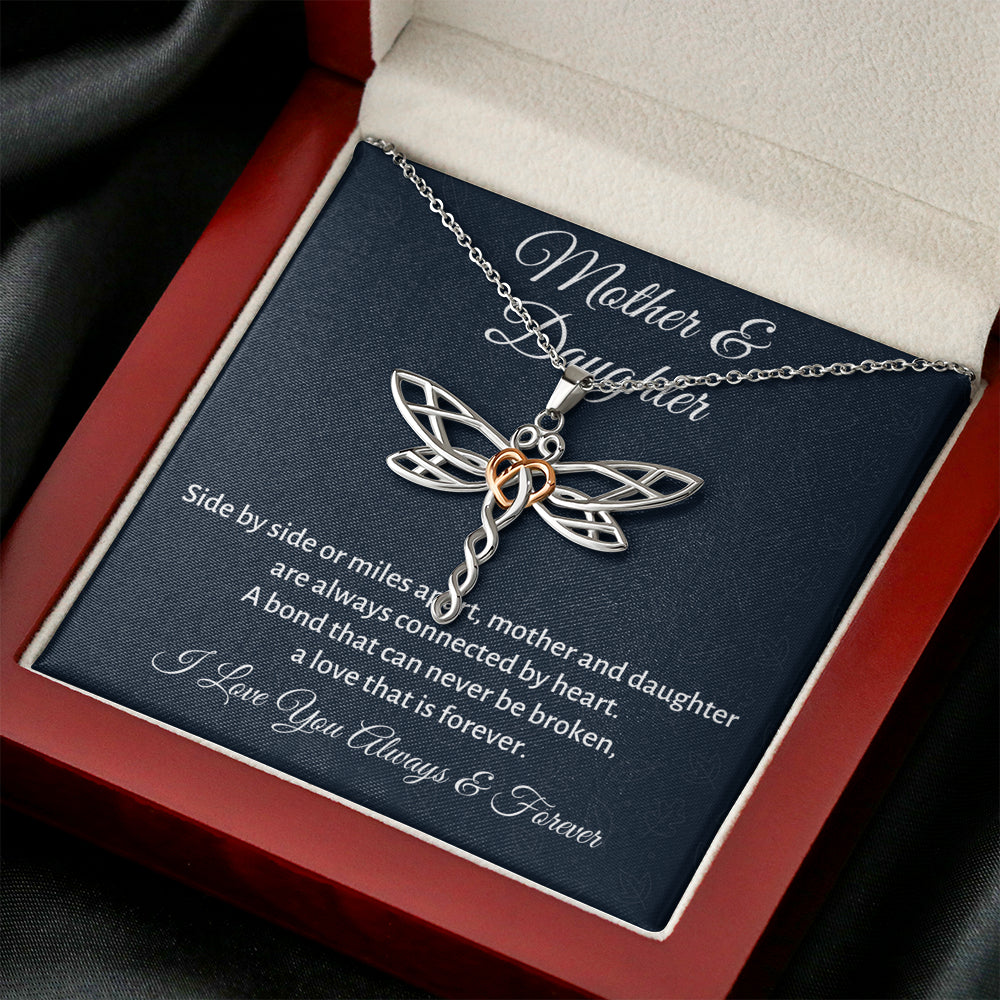 Mother & Daughter Dragonfly Necklace Gift, Mom Birthday or Christmas Present from Daughter, Parent Appreciation Gift