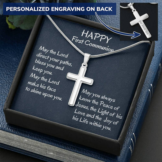 First Communion Personalized Cross , For Goddaughter, First Communion Gift, First Holy Communion Gift For Niece or Granddaughter, Catholic