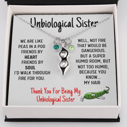 Peas In A Pod Necklace To My Unbiological Sister Friends At Heart Friends By Soul