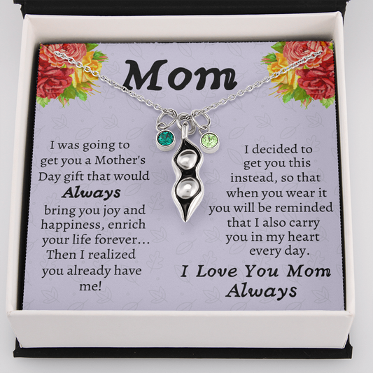Funny Mother's Day Gift, Peas In a Pod Necklace, Mom Gift Idea, Mom Gift From Daughter Necklace, Mom Gift From Son
