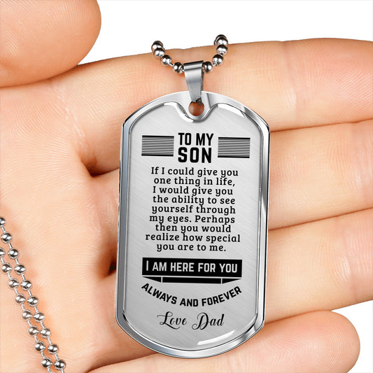 To My Son Dogtag Necklace Gift, Birthday Gift For Son, Christmas Gift From Dad To Son