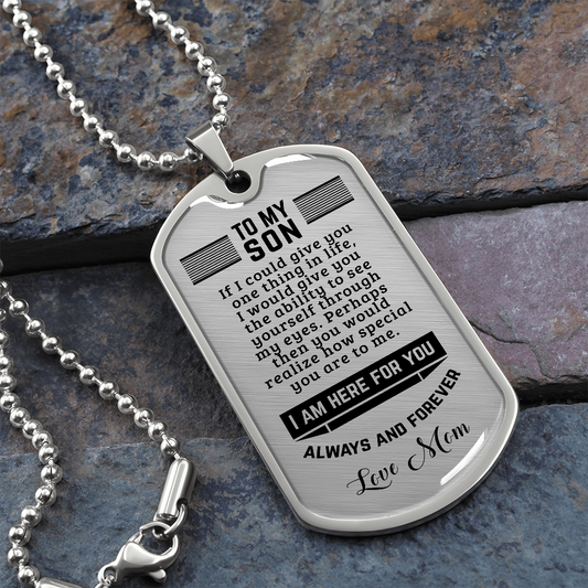 To My Son Dogtag Necklace Gift, Birthday Gift For Son, Christmas Gift From Mom To Son, Graduation Gift