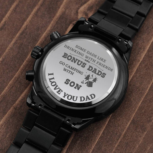 Camping Bonus Dad Mens Watch Gift For Father’s Day, Birthday Gift For Camp Loving Step  Dad From Son