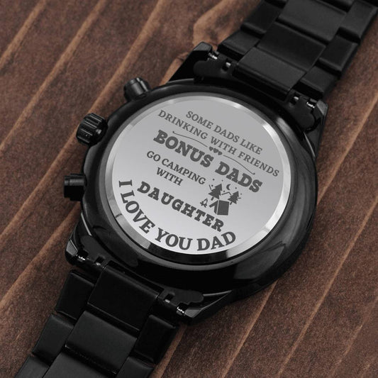 Camping Bonus Dad Men's Watch Gift For Father’s Day, Birthday Gift For Camp Loving Step  Dad From Daughter