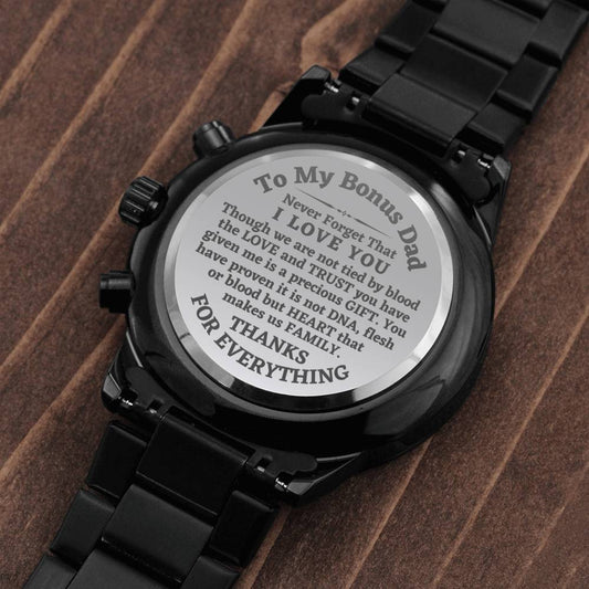 To My Bonus Dad Men's Watch Gift For Stepdad Father’s Day Gift, Stepped Up Dad Best Dad Gift