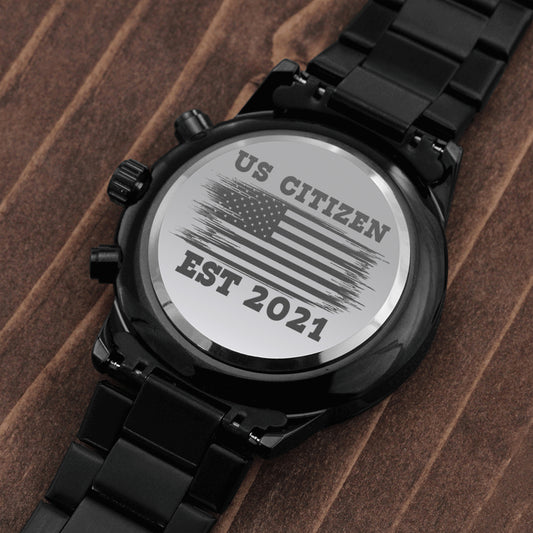 New US Citizen Gift, Men’s Watch Gift New US Citizen Est 2021, American Immigrant Citizenship Gift, Watch Gift For Him