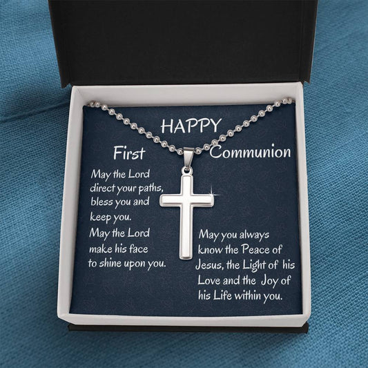 First Communion Cross Gift, For Son Godson, First Communion Gift, First Holy Communion Gift For Nephew or Grandson, Catholic