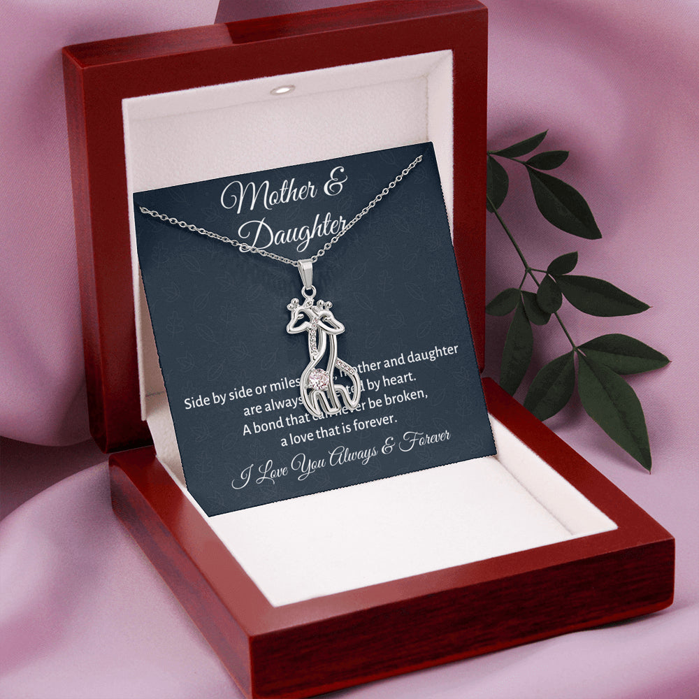 Mother & Daughter Giraffe Necklace Gift, Mom Birthday or Christmas Present from Daughter, Parent Appreciation Gift
